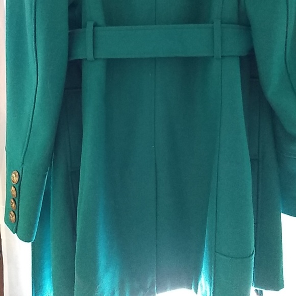 Teal, double breasted, wool overcoat - Picture 7 of 8